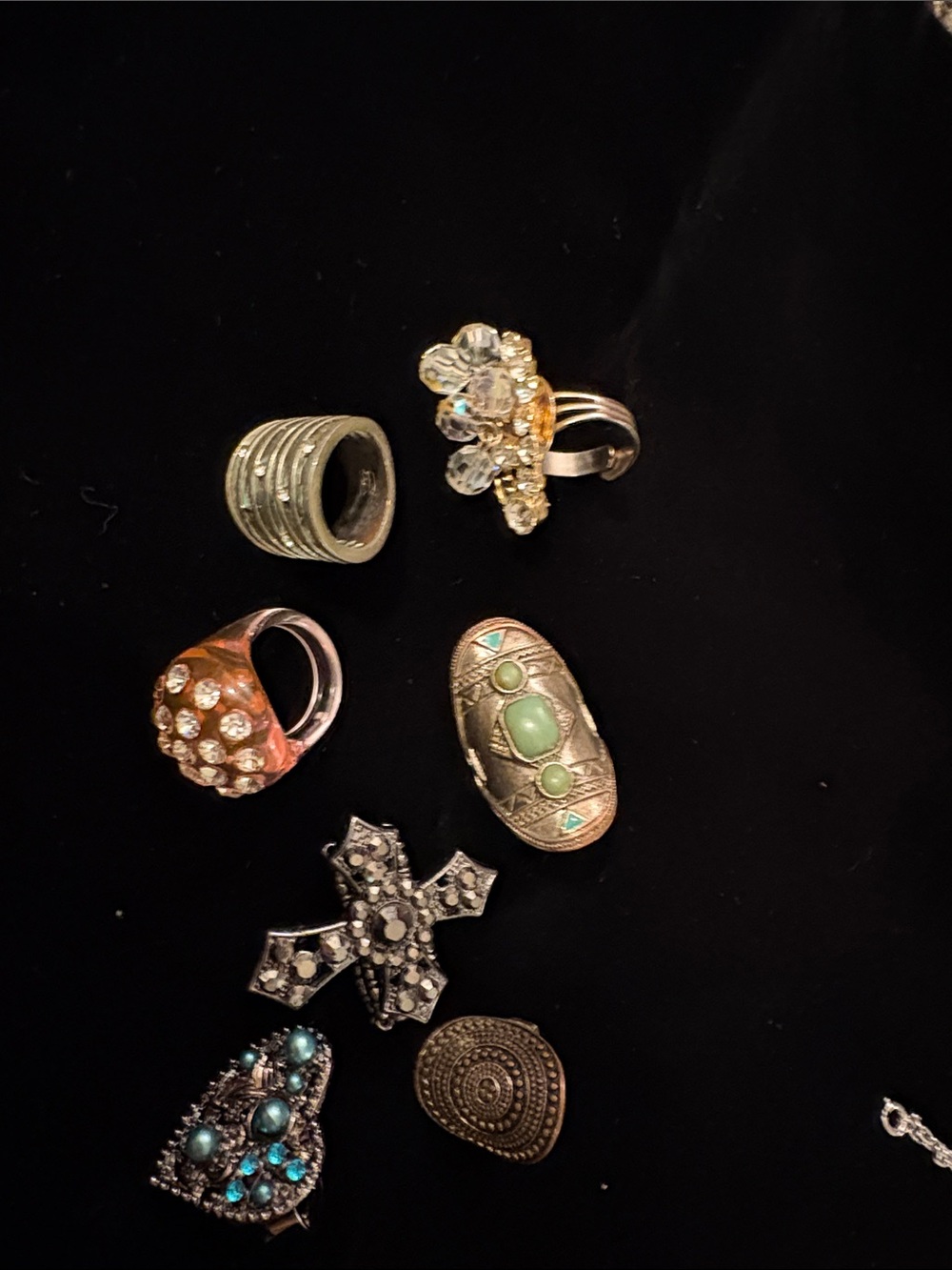 Assorted Women's Multi-Color Fashion Rings - Mixed Metal and Gem Styles